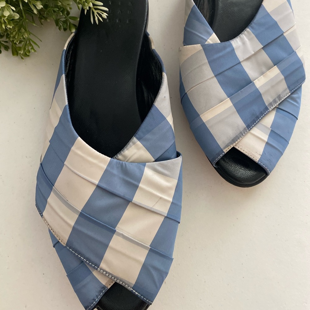 Trademark gingham mules